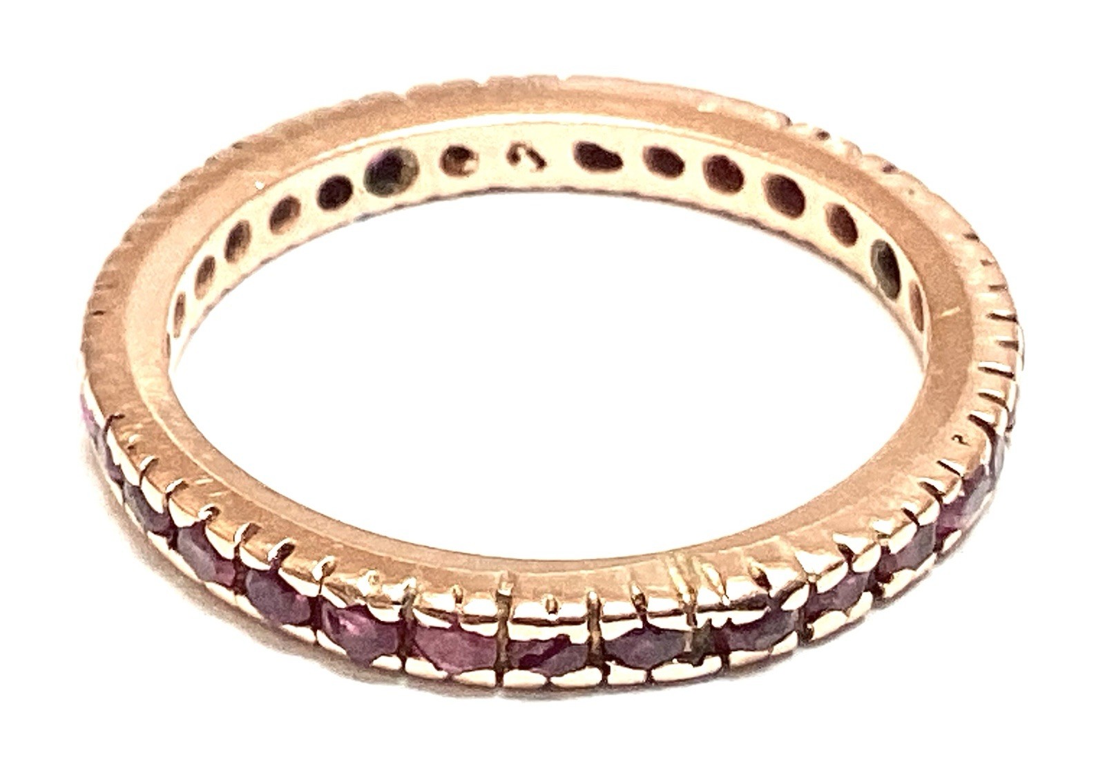 14k Solid Rose Gold Natural Ruby Stackable Eterni… - image 5
