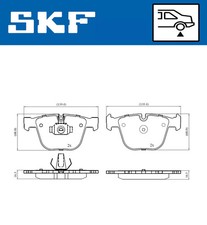 Jeu de plaquettes de frein arrière SKF VKBP 90471 BMW Série 5 3.0 530 d