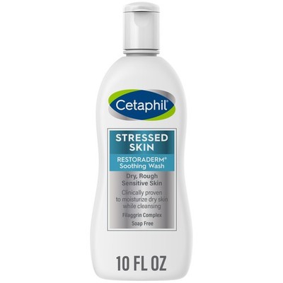 Cetaphil RESTORADERM Soothing Wash, 10 fl oz, Soothes Dry, Stressed Skin, Hypoal