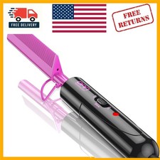 Mini Ceramic Straightener for All Hair Types - Portable, Fast Heating Comb