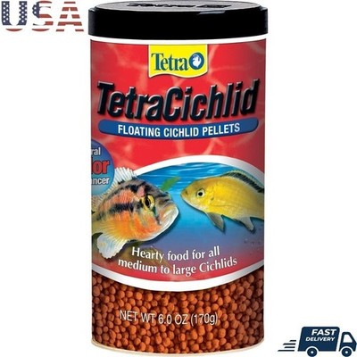 Cichlid Floating Pellets Protein Rich Fish Food Daily Nutrition Clear Water New