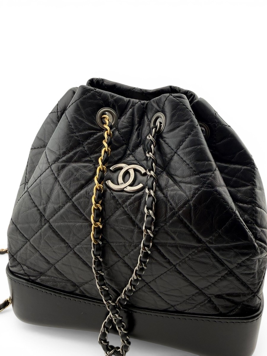 CHANEL Aged Calfskin Quilted Small Gabrielle Backpack Black  display picture 1