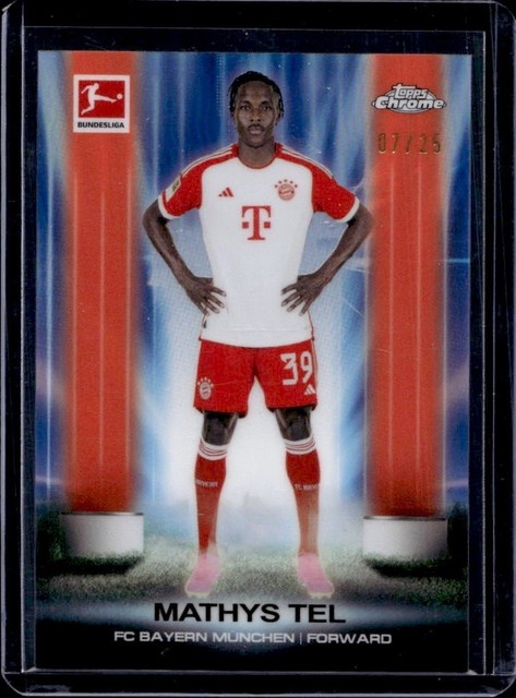 2023-24 Topps Chrome Bundesliga Mathys Tel Ultrabeam Refractor Orange #/25
