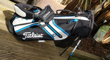 Titleist  Golf  Stand Bag  3 Way  6 Pockets  Dual Strap  Blue / Black / White