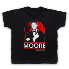 ROGER MOORE THE BEST BOND SECRET AGENT DOUBLE O 00 KIDS CHILDS T-SHIRT