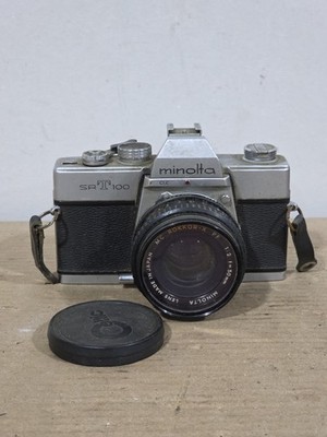 Minolta SRT 100 film camera w/ MC Rokkor-PF 1:2 f=50mm lens Good Working Order