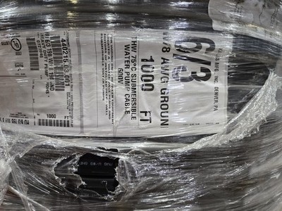 6/3 uf w/grd Flat Submersible Cable 1000' With Ground Well Pump Wire 600V