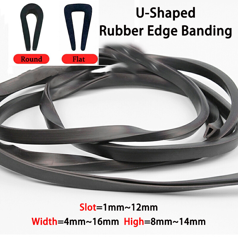 Rubber Edge Banding U-Shaped Bumper Rounded & Flat Corner Slot Inserts Strip