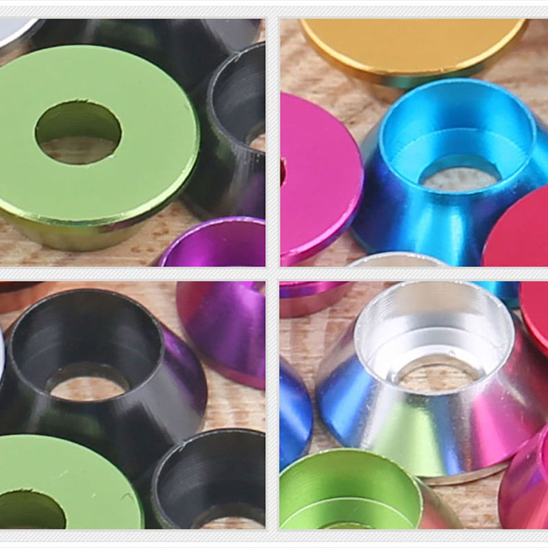 Aluminum Alloy Cup Head Washers Gasket M3 M4 M5 M6 Anodized Screw Washer Color