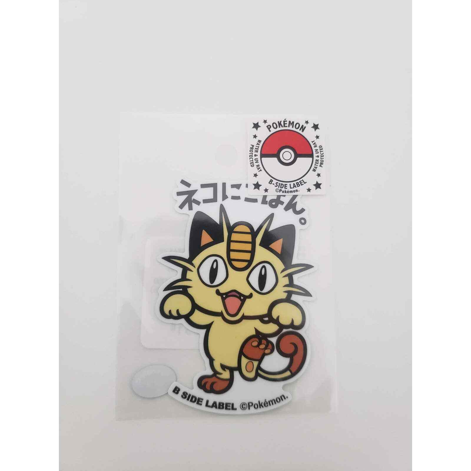 NEW Pokemon Center B-SIDE LABEL  Sticker Meowth