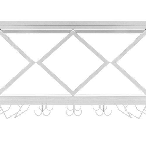 2-Tier Wall Mount Metal Wine Rack Hanging Wine Glass Shelf Holder White - 第 8/24 張圖片