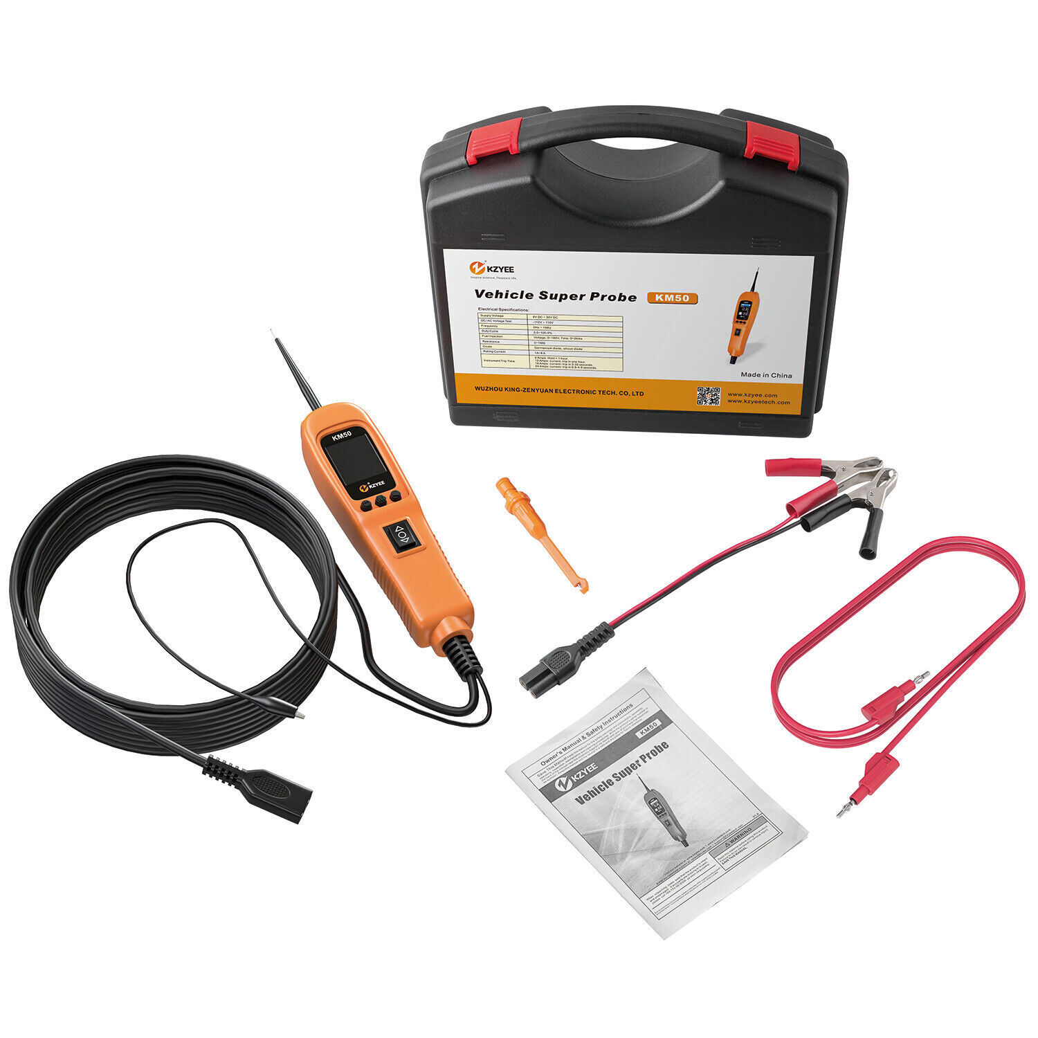 KZYEE KM50 12V/24V Power Circuit Probe Kit with Frequency Duty Cycle Detection