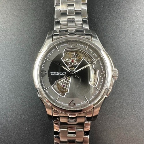 Hamilton Jazzmaster Open Heart automático 40 mm H32565185 esfera negra y correa SS