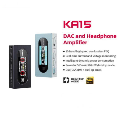 FiiO KA15 Portable USB DAC Headphone Amplifier USB Dongle with 3.5mm and 4.4mm