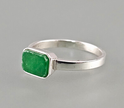 9923423 Silver Jade Ring 925 Silver Size 57 Vintage