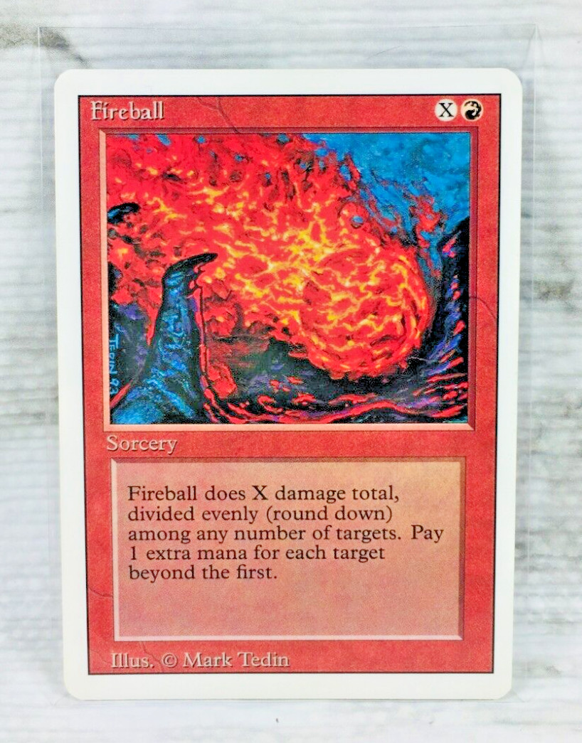 1994 MAGIC THE GATHERING (MTG) FIREBALL (RED) TCG REVISED EDITION CARD!