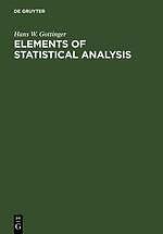 Elements of Statistical Analysis | Buch | 9783110071696