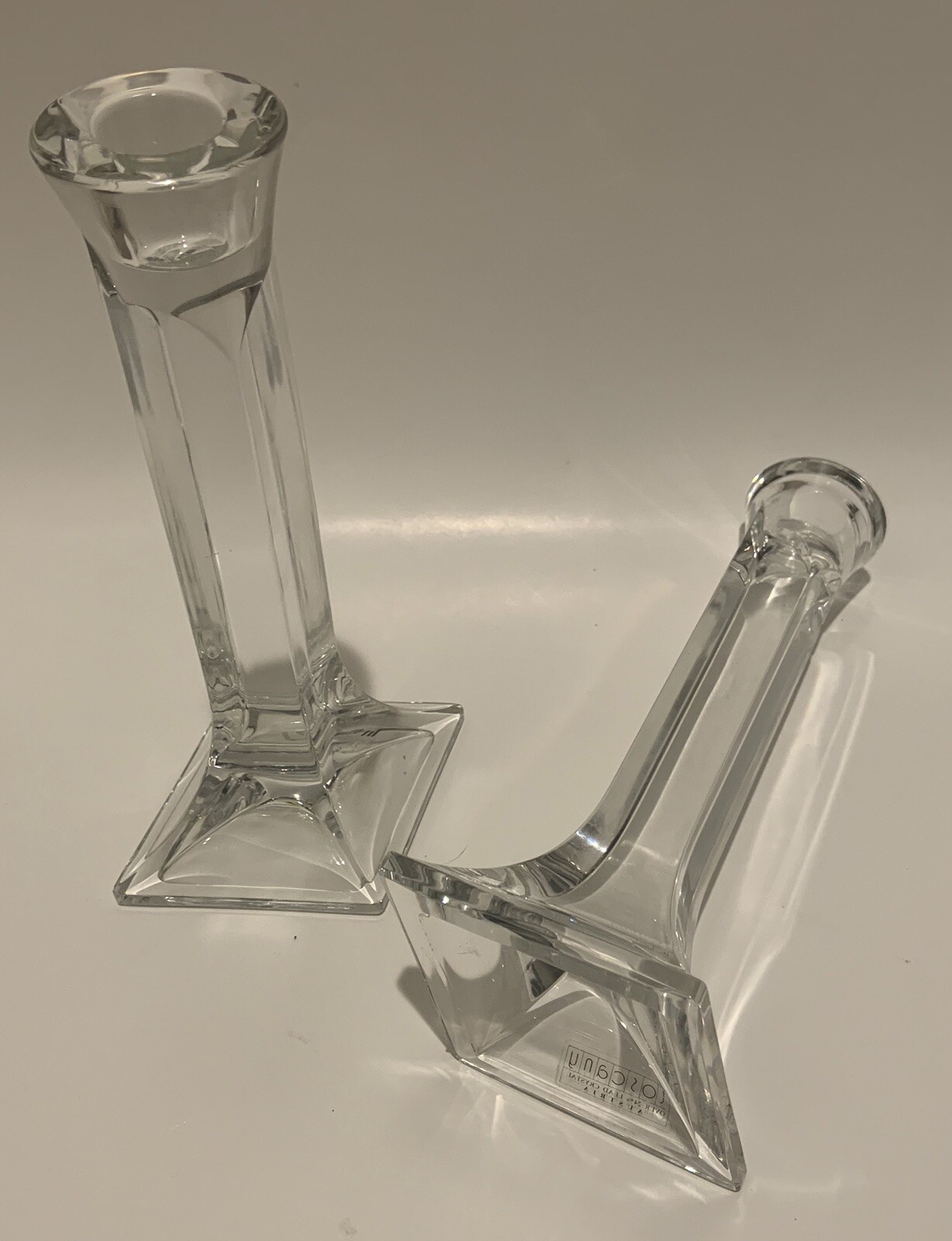 Tuscany over 24 lead crystal candlestick holders with original Tuscany
