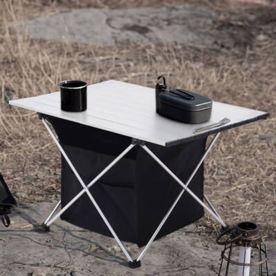 Aluminum Folding Camping Table Roll Up Portable Picnic Table with Carrying  Bag UK