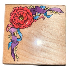 Hero Arts French Ribbon Corner Frame Wooden Rubber Stamp