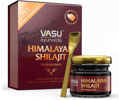 Vasu Ayurveda Highest Potency Lab Tested 100% Natural Himalayan Shilajit