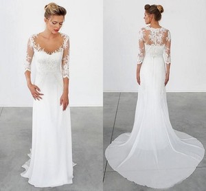 simple lace wedding dress with sleeves