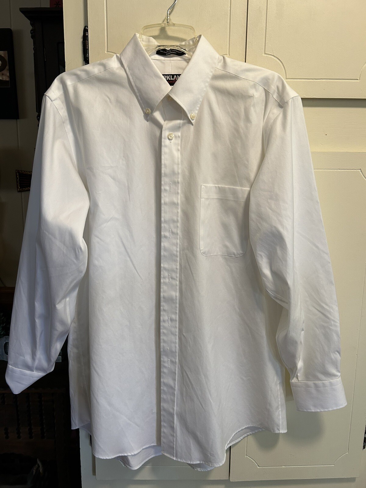 Mens Kirkland Signature White Button Down Shirt16/33 Gem
