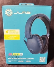JLAB JBuddies Protect Kids Hearing Protection Earmuffs Infant To Teens Blue NOB