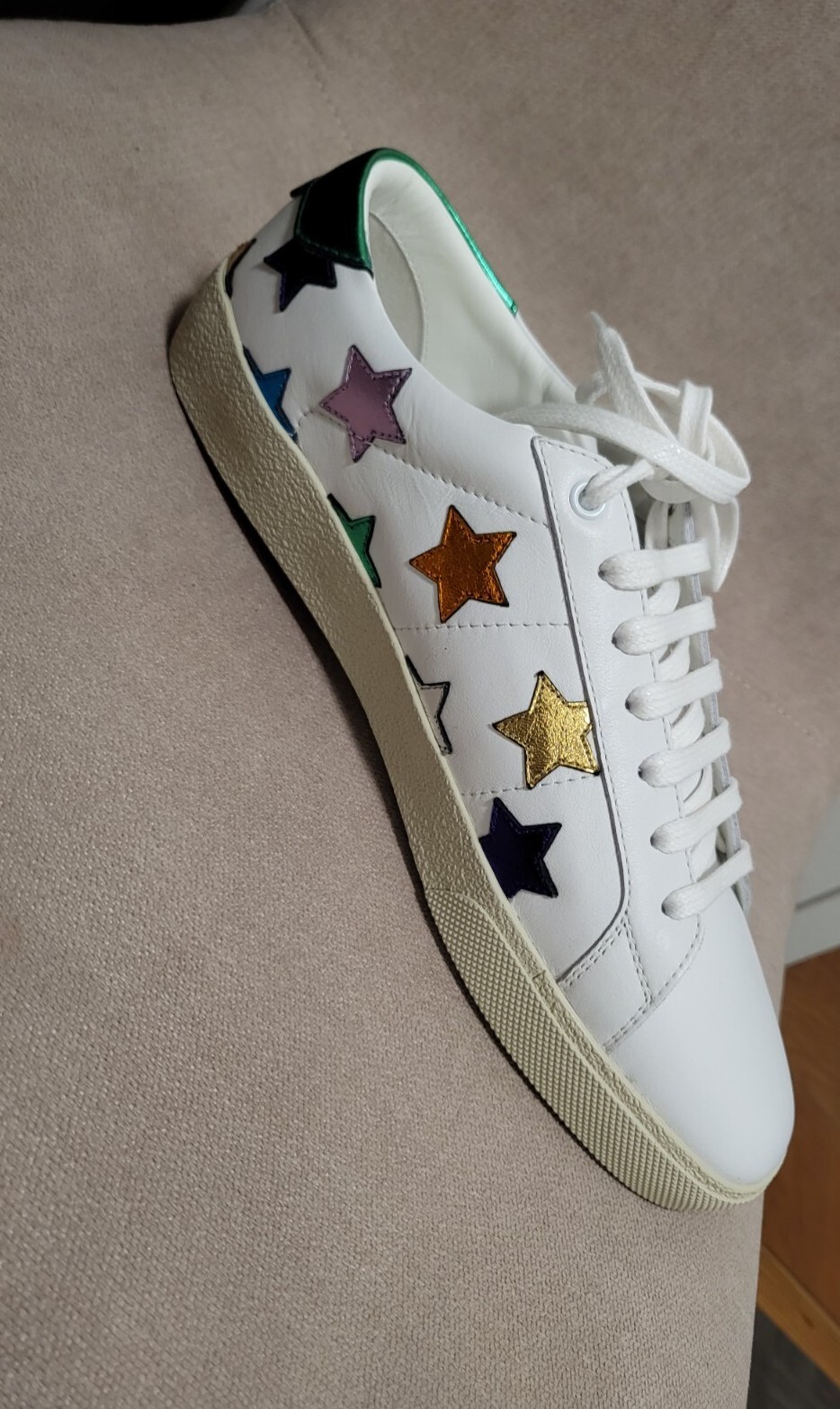 Sneakers basse da uomo Saint Laurent in pelle bianche taglia: US 9 42EU.Made in Italy