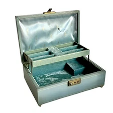 Thorens Jewelry Box Blue Turquoise Velvet Ballerina Dance Switzerland Movement