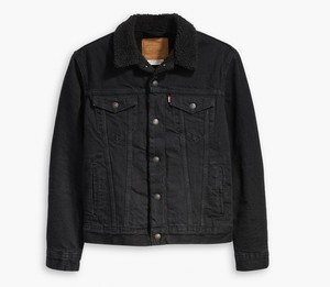 levis sherpa trucker black