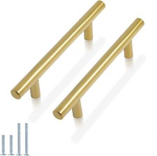 Probrico 15 Pack Gold Kitchen Cabinet Handles Brushed Brass 4 Inch Hole Cent