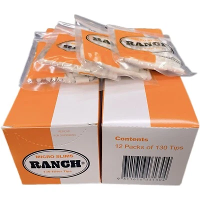 28 X Ranch Filters Micro Slim Orange 130 Filter Tips. Total 3640 Filters - image 1 of 2