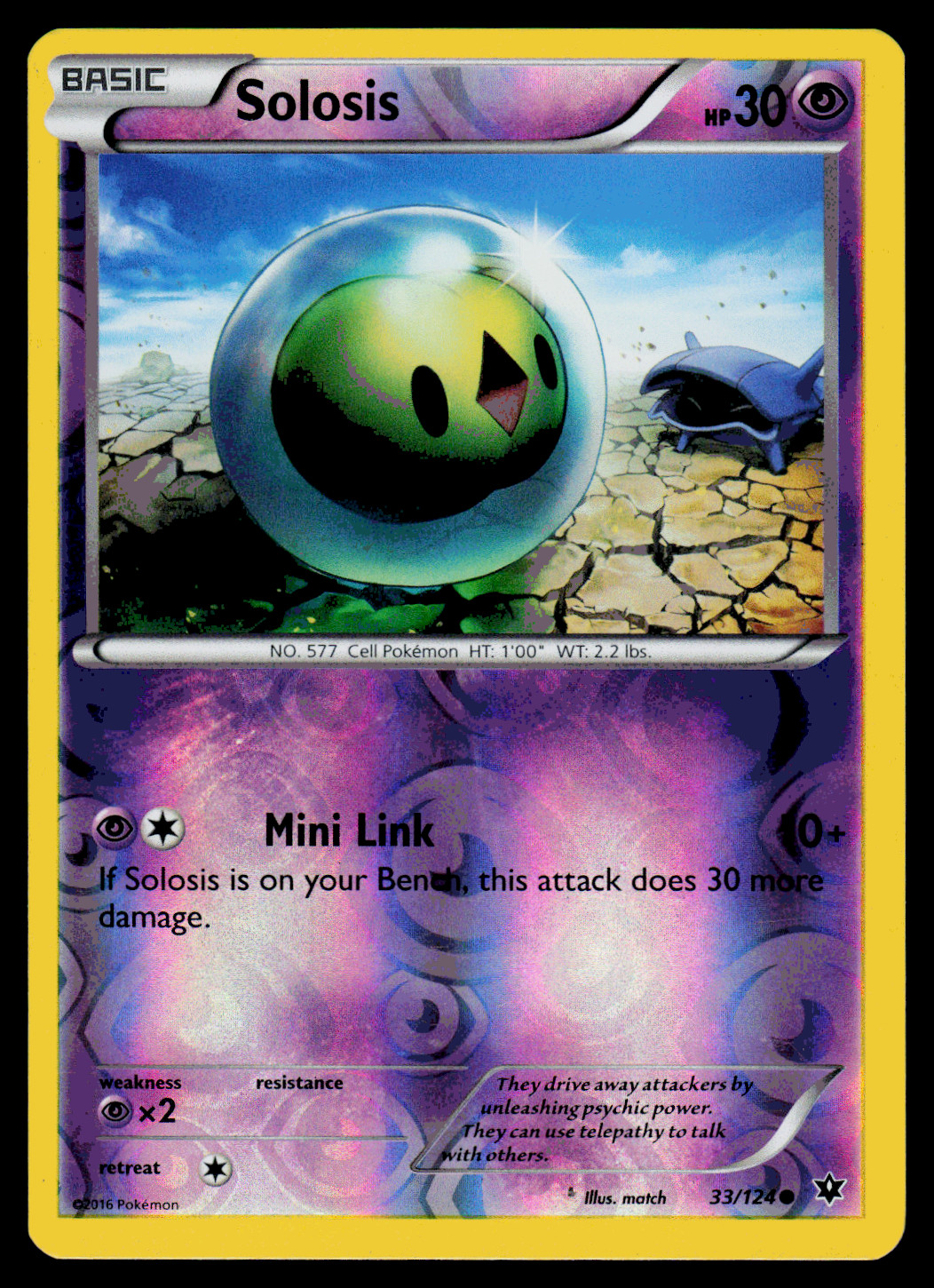 Pokemon - XY - Fates Collide Solosis 33/124 Reverse Holo - NM