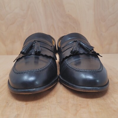 Mezlan Romano Tassel Loafers Men\'s 11.5 M Black Leather Dress Shoes Kiltie Mezlan Mens Loafers Size 11.5 M Black Leather Tassel Kiltie  main image 4
