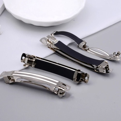 10Pcs Zinc Alloy Spring Hair Clips Black Automatic Clip Hairpins ...