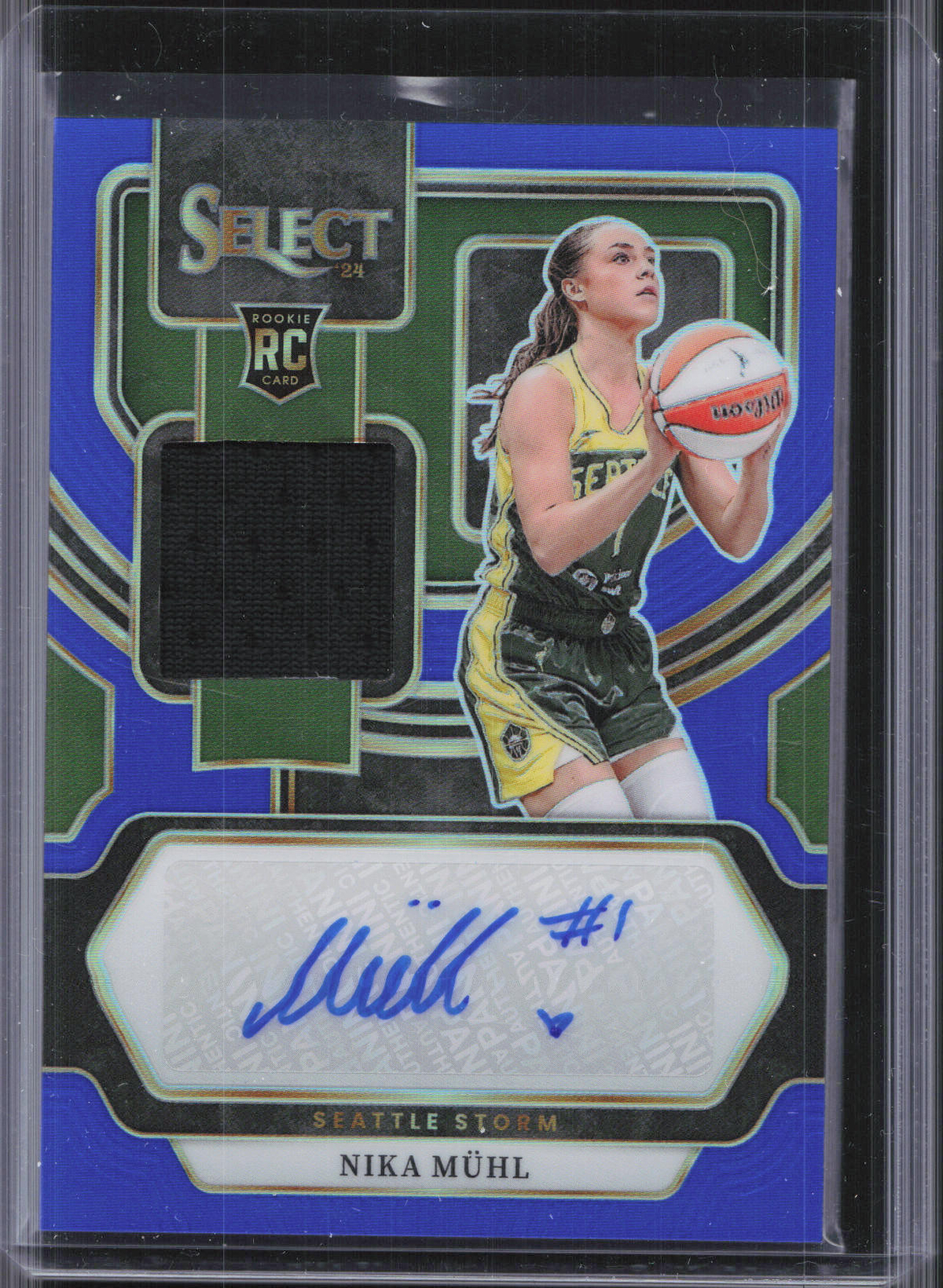 2024 Panini Select WNBA #AM-NM Nika Muhl Blue Jersey Auto #/49 RC RG77