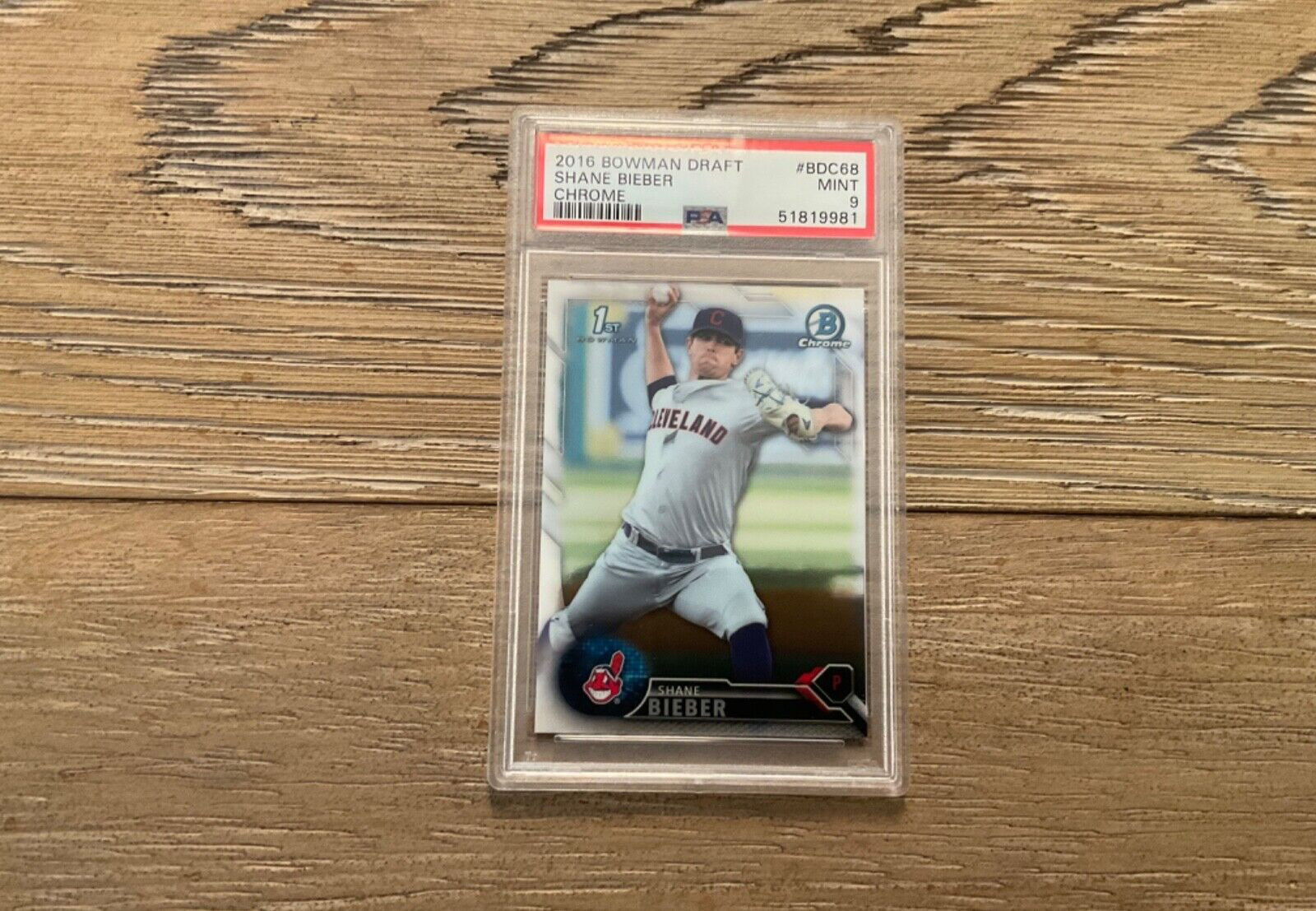 2016 Bowman Draft 1st Bowman Chrome Shane Bieber Rookie Card BDC-68 PSA 9 MINT