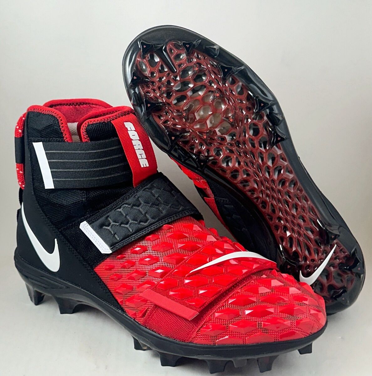Nike Force Savage Elite 2 Black Red Lineman Football Cleats Nike Force Savage Elite 2 Black Red Lineman Football Cleats