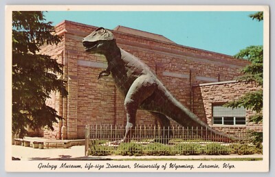 Geology Museum Life Size Dinosaur University Wyoming Laramie Postcard PC1.207