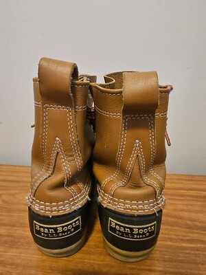 LL Bean Duck Boots Tan Brown Leather Rubber Classic  display picture 1