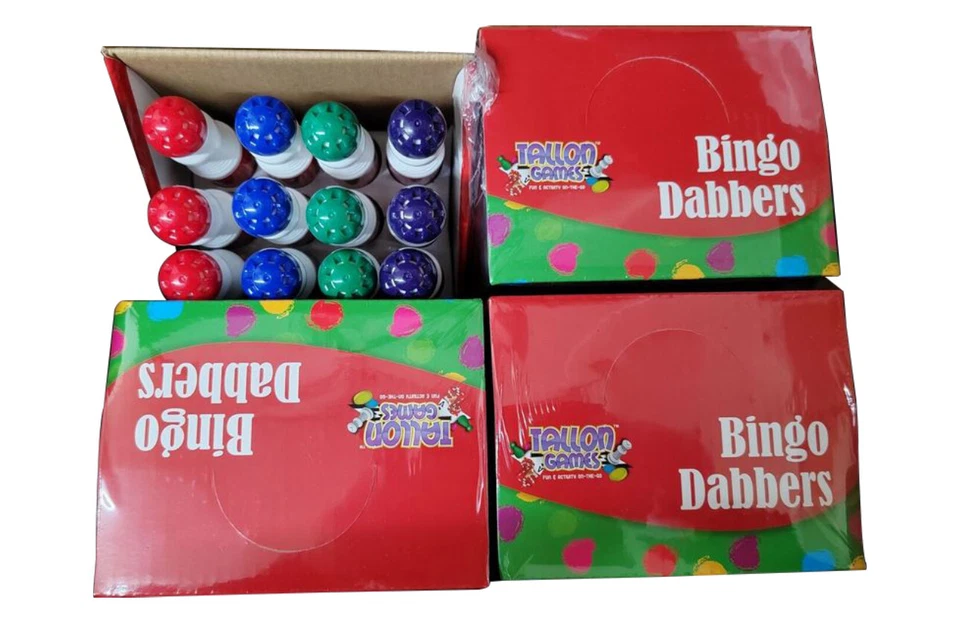 6 Non Drip Bingo Dabbers Marker Pens Red Blue Green Purple Bingo Game Night - Image 4 of 4