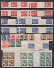 E0839: (30) Bohemia + Moravia Mint Gutter Pairs, Blocks, NH
