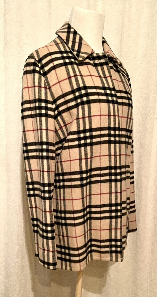 Burberry London Nova Plaid Short Coat Wool Cashme… - image 7