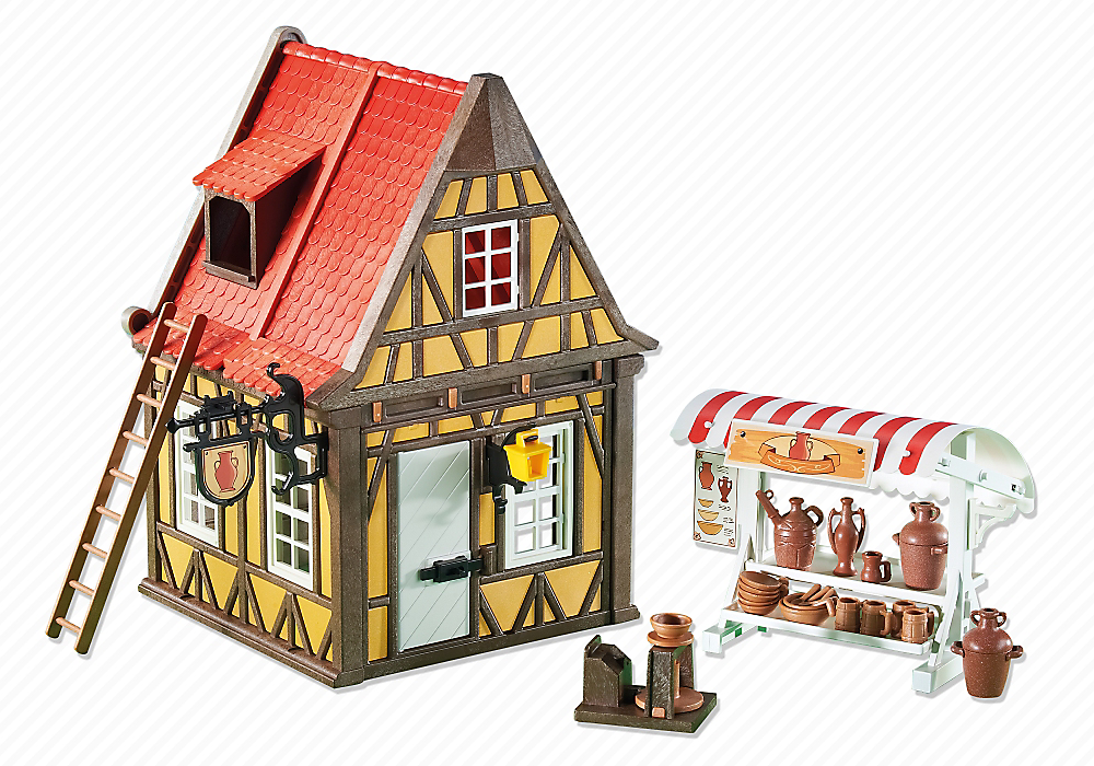 Playmobil 6524 Medieval Pottery Shop Timber-Frame House ADD-ON NEW