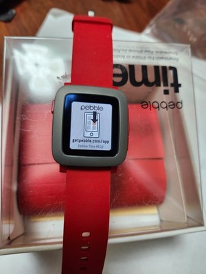 Pebble Time smart watch 501-00022 red original packaging - working