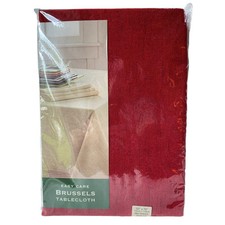 Brussels Easy Care Rectangle Tablecloth 100 Polyester Dark Red Seats 4-6 NEW