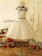 Belt Wedding Dress Civil Service Knee Length Bow 34 36 38 40 42 44 46 48 Plus Size