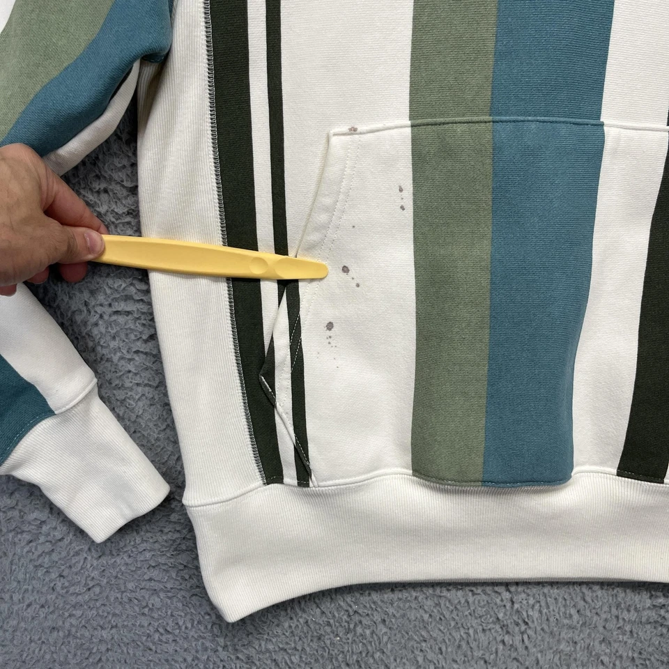 Champion Sudadera con Capucha Tejido Inverso Para Hombres Pequeña Rayas Pullover Sudadera Retro Foto 2 de 4