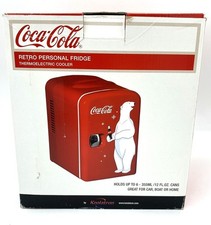 Nib Coca Cola Polar Bear Red Retro Personal Fridge Holds 6-12 Oz Cans Koolatron
